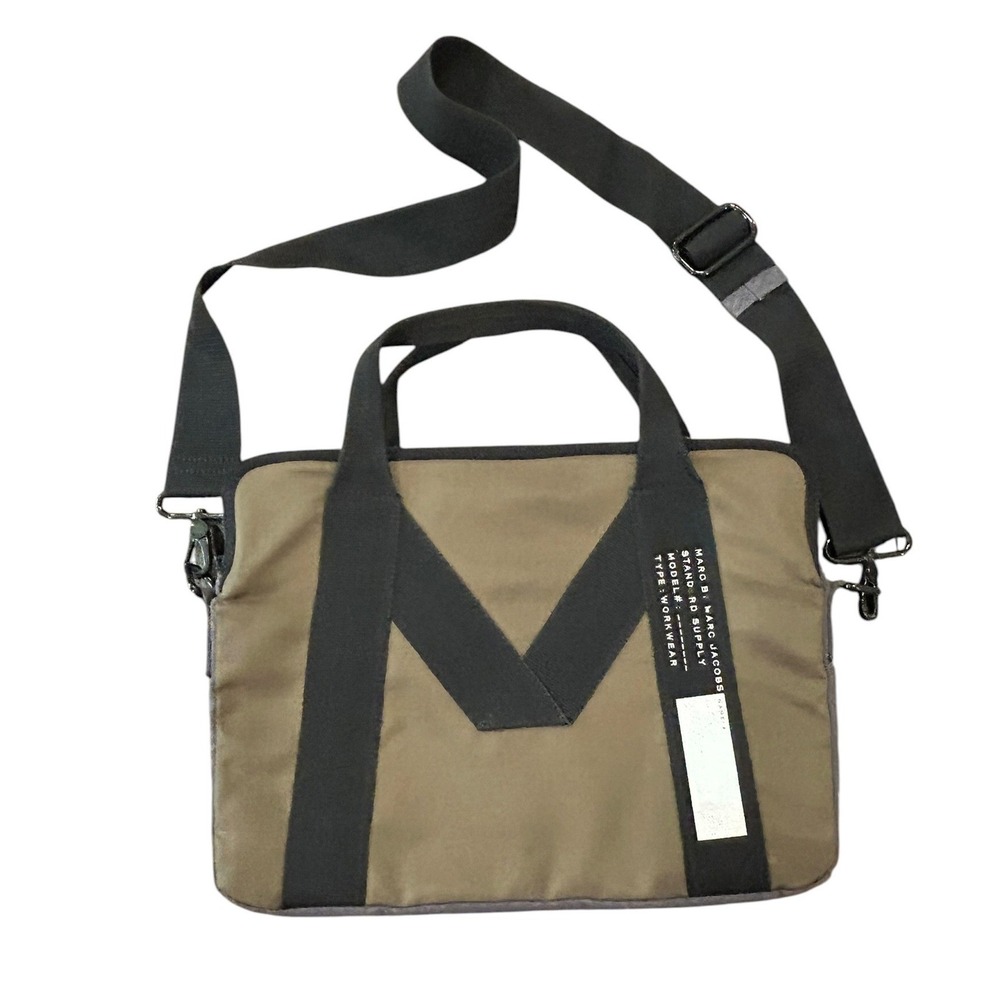 Marc by Marc Jacobs Standard Supply Workwear Messenger Laptop Bag Olive Grey